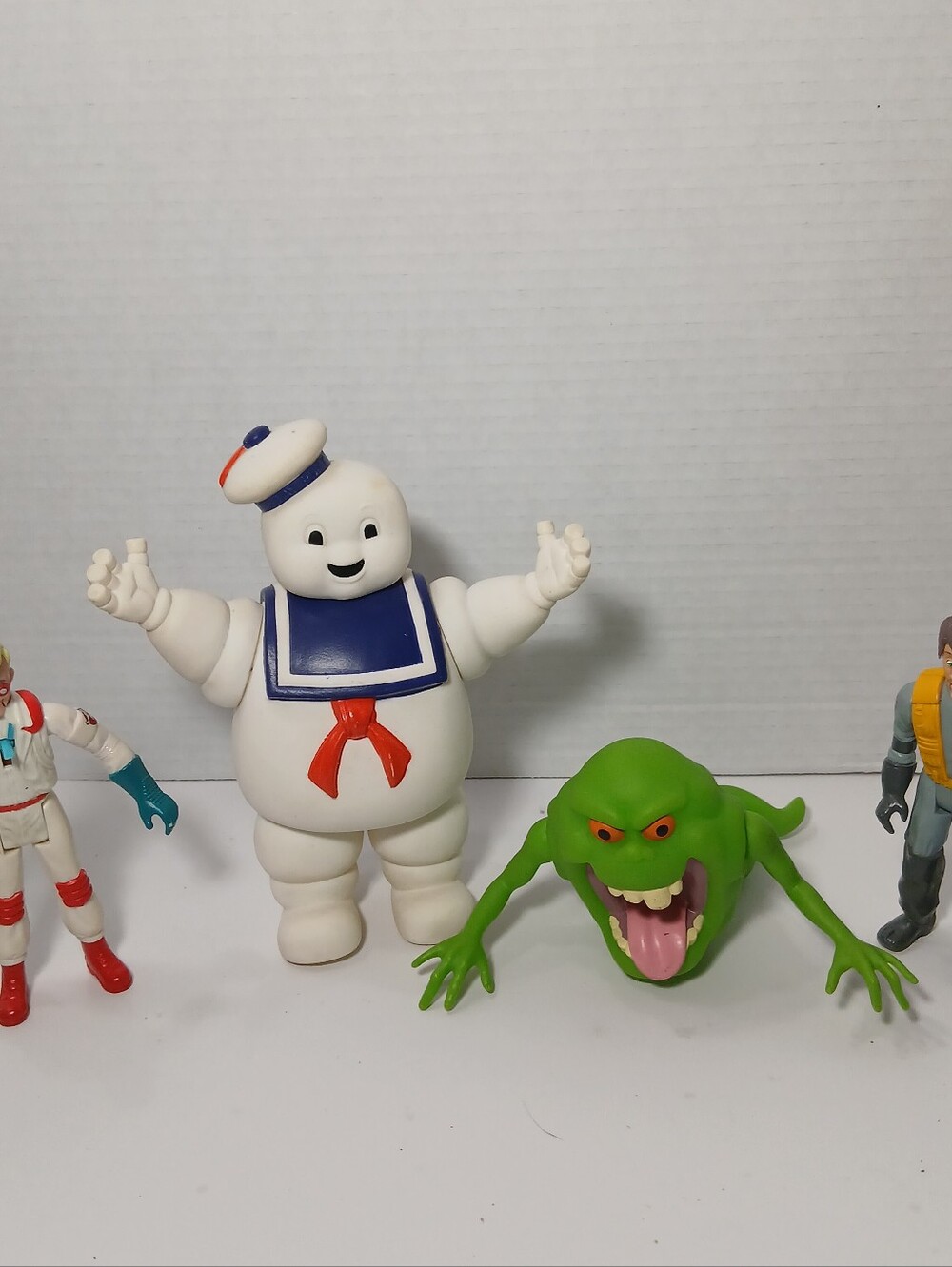 Vintage 1984 The Real Ghostbusters Slimer Stay Puft Marshmallow Man Figures Lot